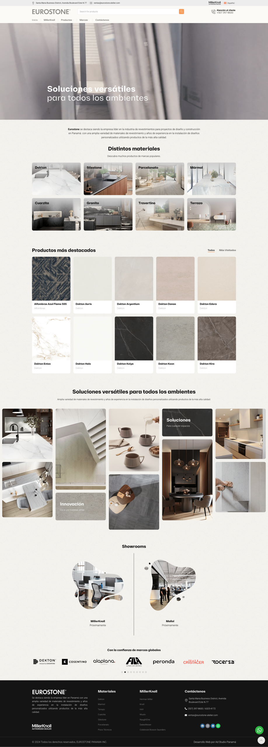 Sitio web de Eurostone Panamá