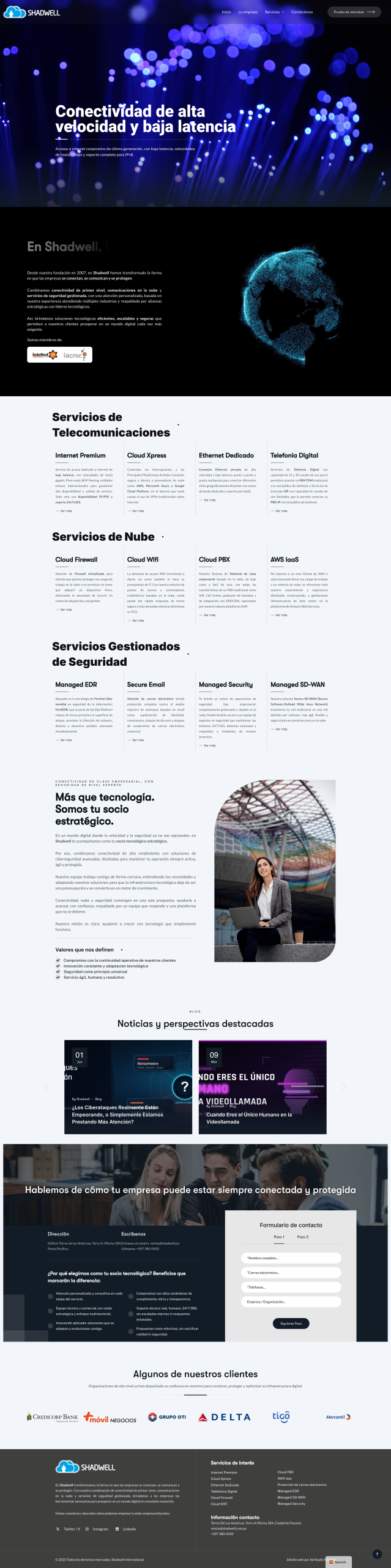 Sitio web corporativo de Shadwell International